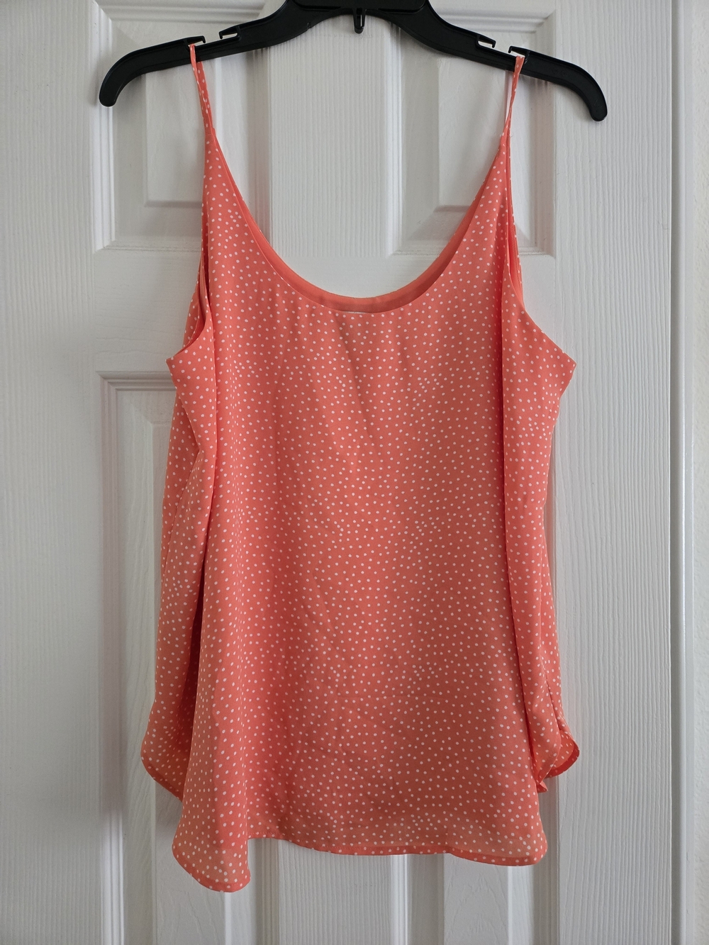 LOFT Coral Polka Dot Spaghetti Strap Cami